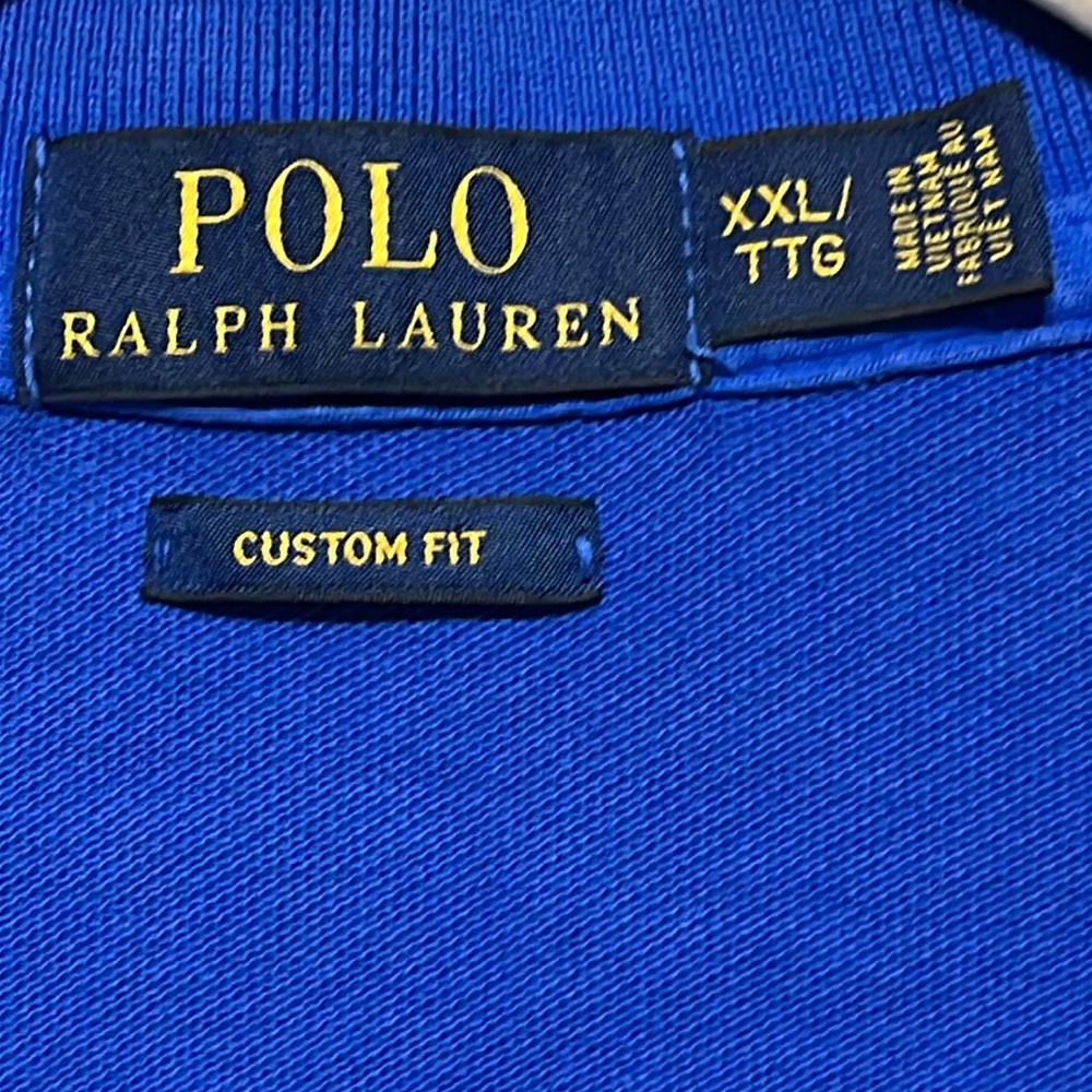 Vtg Ralph Lauren tie dye polo blue and white XXL - Picture 2 of 11